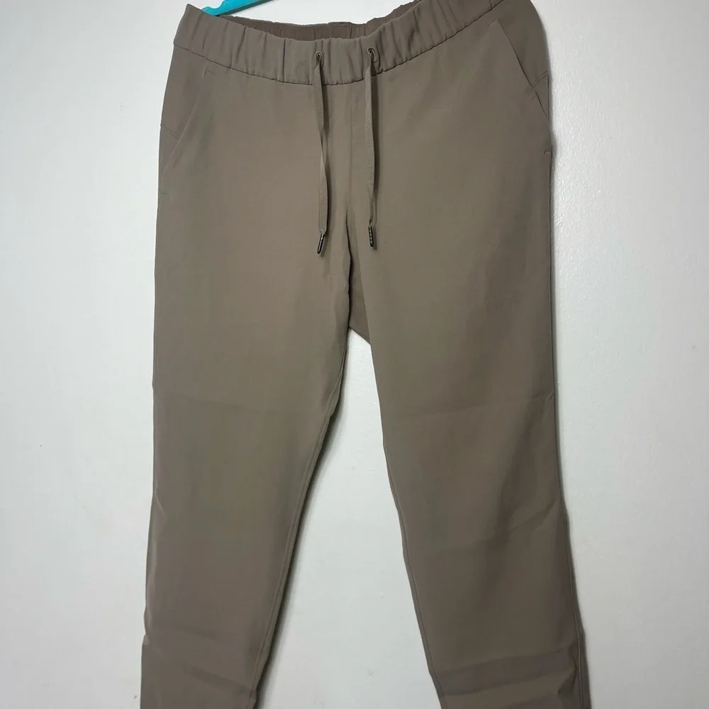 Lululemon Womens  In High Rise Tan Stretch Fit Pants Drawstring